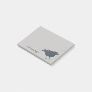 Black Crow Bird Illustration Personalised Post-it Notes