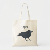 Black Crow Bird Illustration Personalised