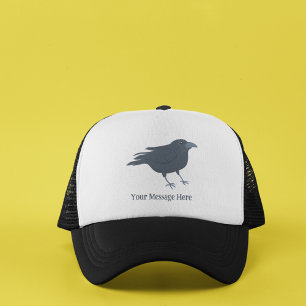 Black Crow Bird Illustration Personalised Trucker Hat