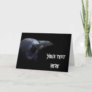 Black Crow, Black Background Greeting Card