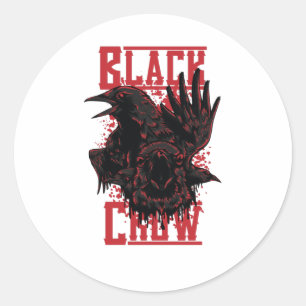 Black Crow Classic Round Sticker