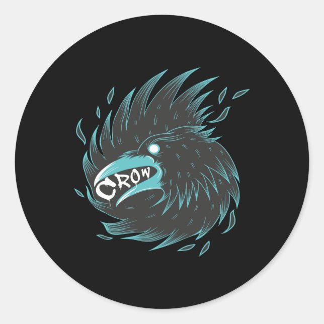 Black Crow Classic Round Sticker (Front)