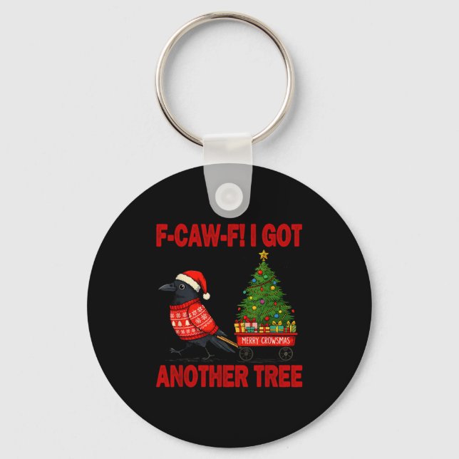 Black Crow F-caw-f Funny Bird Merry Crowstmas Adul Key Ring (Front)