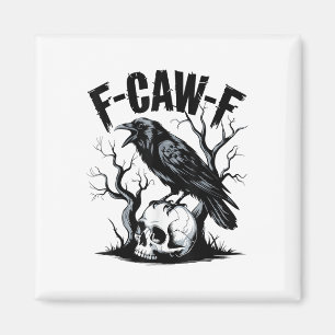 Black Crow, F-caw-f Funny Black Bird  Magnet