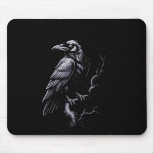 Black Crow, F-caw-f Funny Black Bird  Mouse Pad