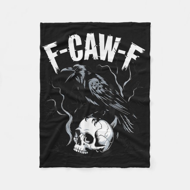 Black Crow F-caw-f Funny Black Bird Skull Adult Hu Fleece Blanket (Front)