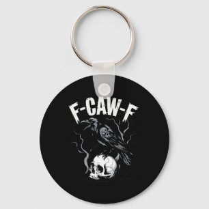 Black Crow F-caw-f Funny Black Bird Skull Adult Hu Key Ring