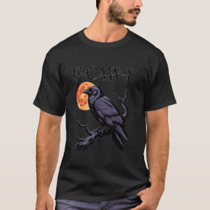 Black Crow F-Caw-F Funny Halloween Moon Gothic Adu T-Shirt