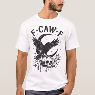 Black Crow F Caw F Halloween Moon Gothic T-Shirt