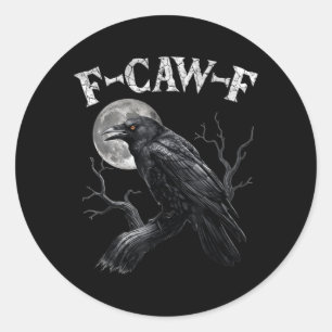 Black Crow Funny Black Bird Moon Gothic Humour Classic Round Sticker