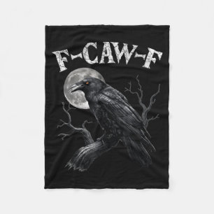 Black Crow Funny Black Bird Moon Gothic Humour Fleece Blanket