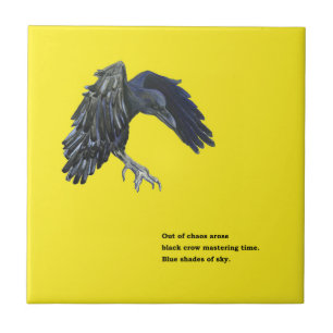 Black Crow & Haiku Ceramic Tile