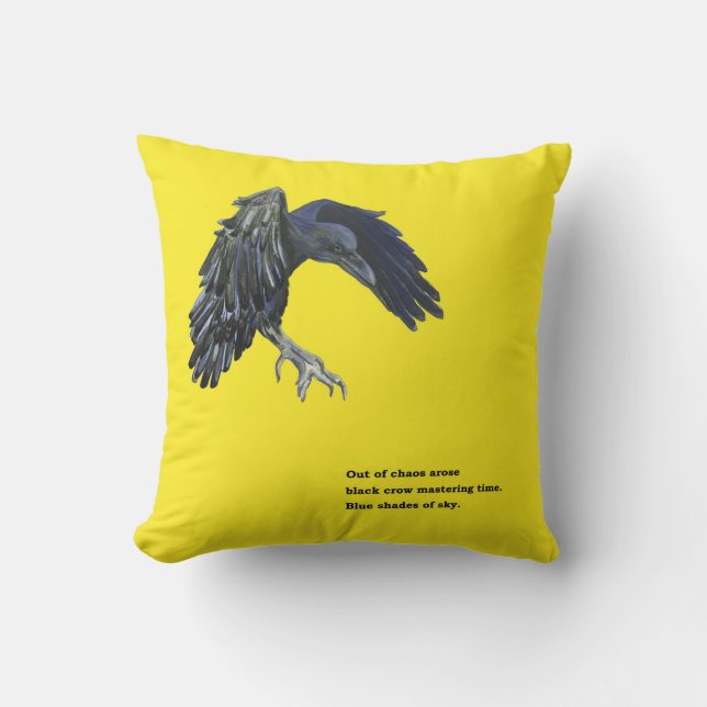 Black Crow & Haiku  Cushion (Front)