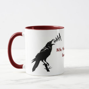 Black Crow Illustration - Gothic Style Art Design Mug