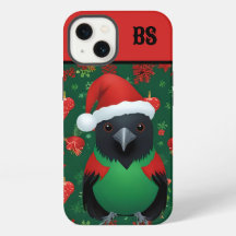 black crow in christmas outfit