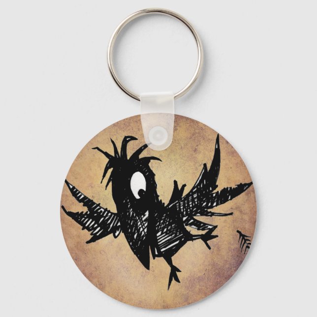 Black Crow Key Ring (Front)