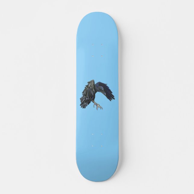 Black Crow Master of Time Illustration Sky Blue Skateboard (Front)