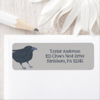 Black Crow on Grey Return Address