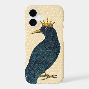 Black Crow Wearing a Gold Crown