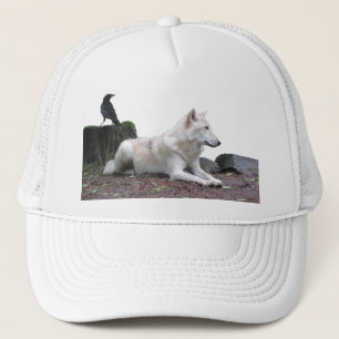 Black Crow, White Wolf Trucker Hat