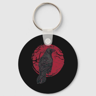 Black Crow Witchcraft Occult Gothic Creepy Hallowe Key Ring