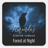 Black Crow with Runes Dark Goth Style Candle Biz