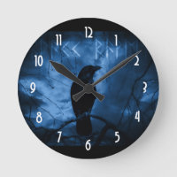 Black Crow with Runes Dark Goth Style