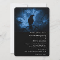 Black Crow with Runes Dark Goth Style Wedding