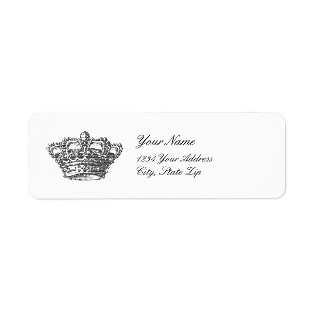 Black Crown Return Address Label (Front)