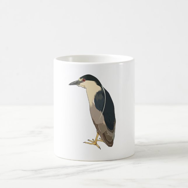Black-crowned Night Heron Bird Coffee Mug (Center)