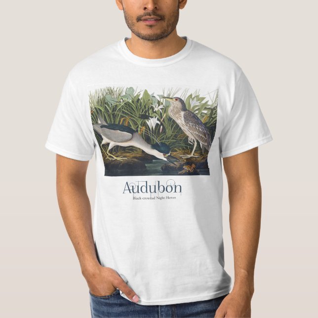 Black-crowned Night Heron by John James Audubon T-Shirt (Front)