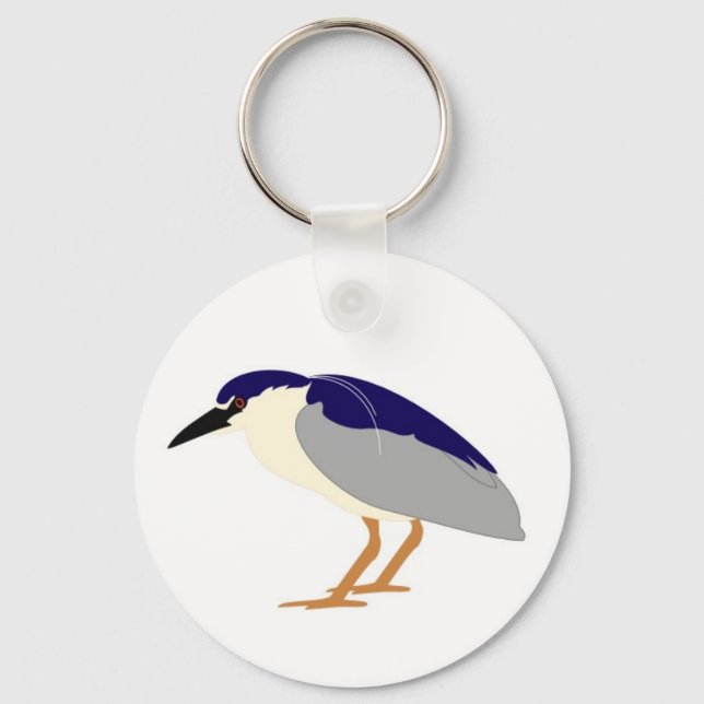 Black crowned night heron key ring (Front)
