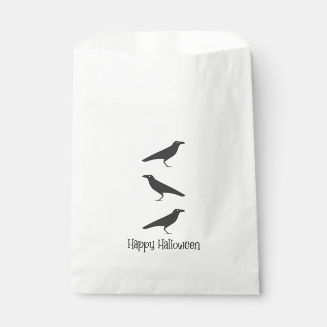 Black crows. Happy Halloween Favour Bag (Front)
