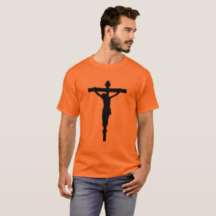 Black Crucifix T-Shirt Christian Catholic Jesus