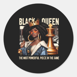 Black Culture Black Queen Chess Empowerment Black Classic Round Sticker