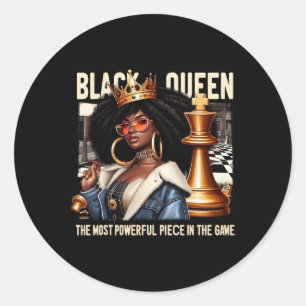 Black Culture Black Queen Chess Empowerment Black Classic Round Sticker