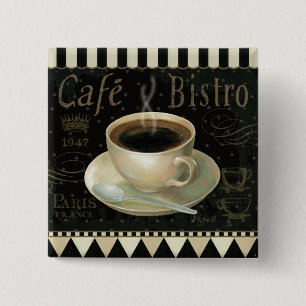 Black Cup of Coffee 15 Cm Square Badge