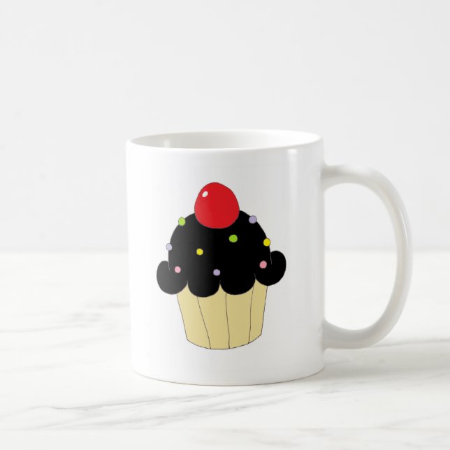 Black Cupcake Coffee Mug (Right)