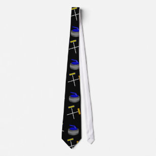 Black curling pattern tie