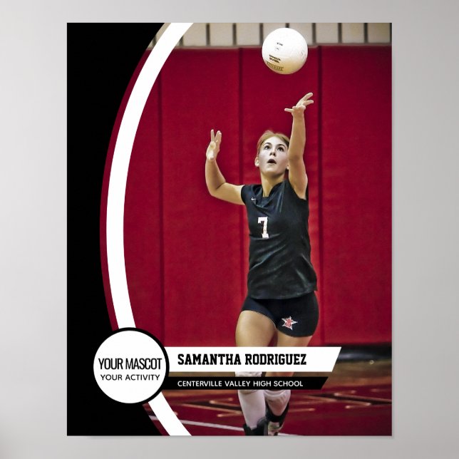 Black Curved Frame School Photo Poster (Front)