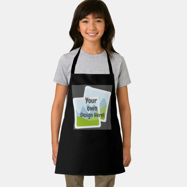Black Custom Apron – Upload Your Own Design (Insitu)