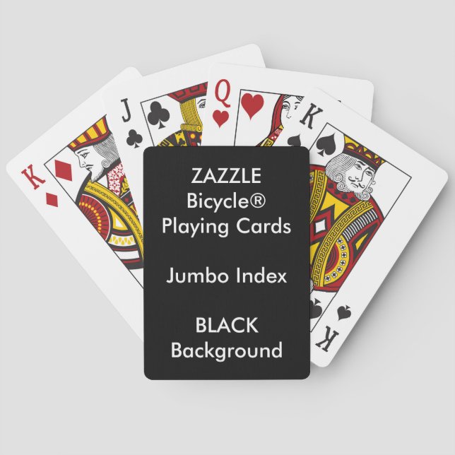 BLACK Custom Bicycle® Jumbo Index Playing Cards (Back)