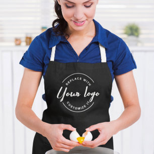 Black Custom Business Apron with Logo Personalised