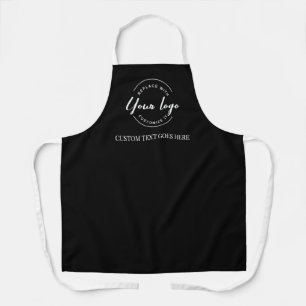 Black Custom Business Apron with Logo Personalized