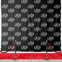 Black Custom Business Logo Backdrop Minimal