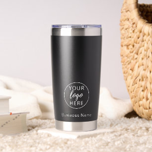 Black Custom Business Logo Insulated Tumbler