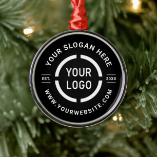 Black custom business ornaments with logo