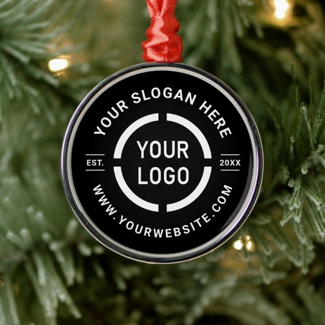 Black custom business ornaments with logo (Tree)