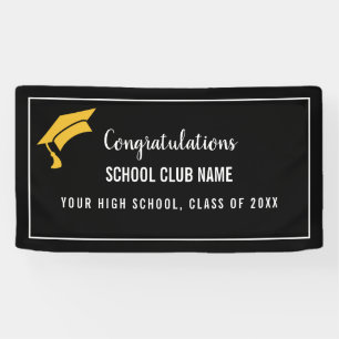 Black Custom Club Graduation Banner