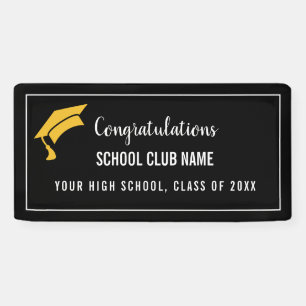 Black Custom Club Graduation Banner